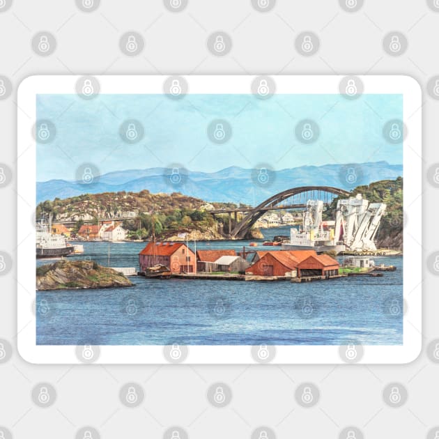 View of the Port of Stavanger Sticker by IanWL